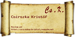 Csirszka Kristóf névjegykártya